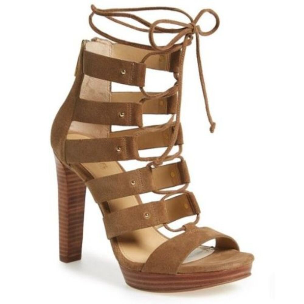 Michael Kors Brown Sofia Platform Gladiator Sanda… - image 1